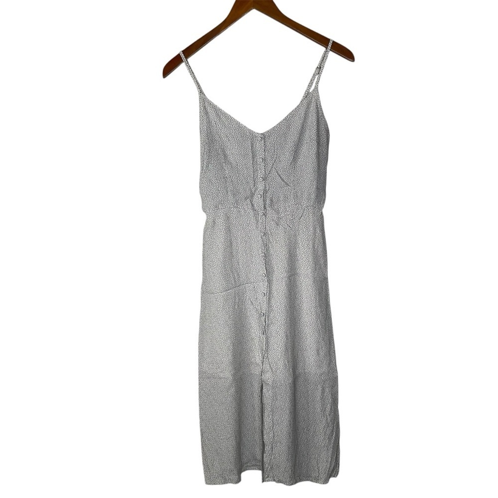 Abercrombie & Fitch White and Black Polka Dot Midi Dress